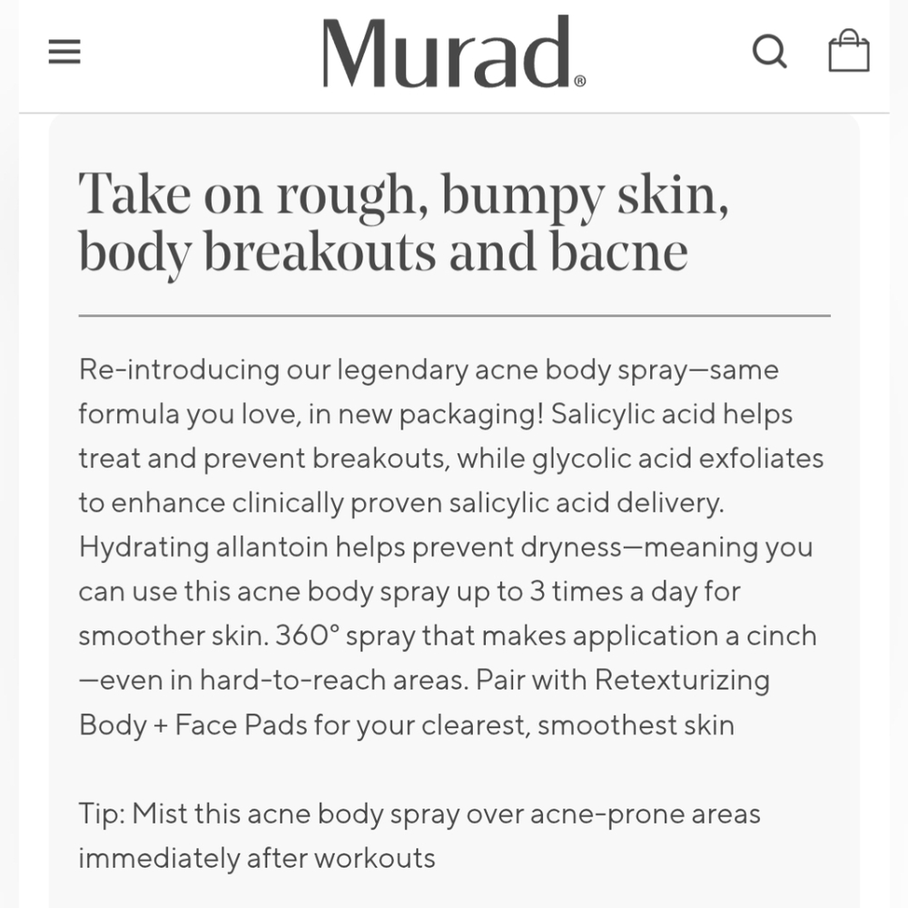 MURAD Acne Control Clarifying Body Spray - Picture 4 of 16